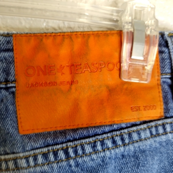 One Teaspoon Jackson Mid Waist Wide Leg Denim Jeans Rosewood Sz 25 - Picture 6 of 11